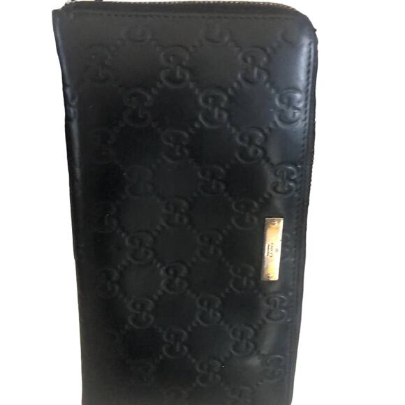 Gucci Black Guccissima Zip Around Long Wallet GG Signature leather - Picture 7 of 12